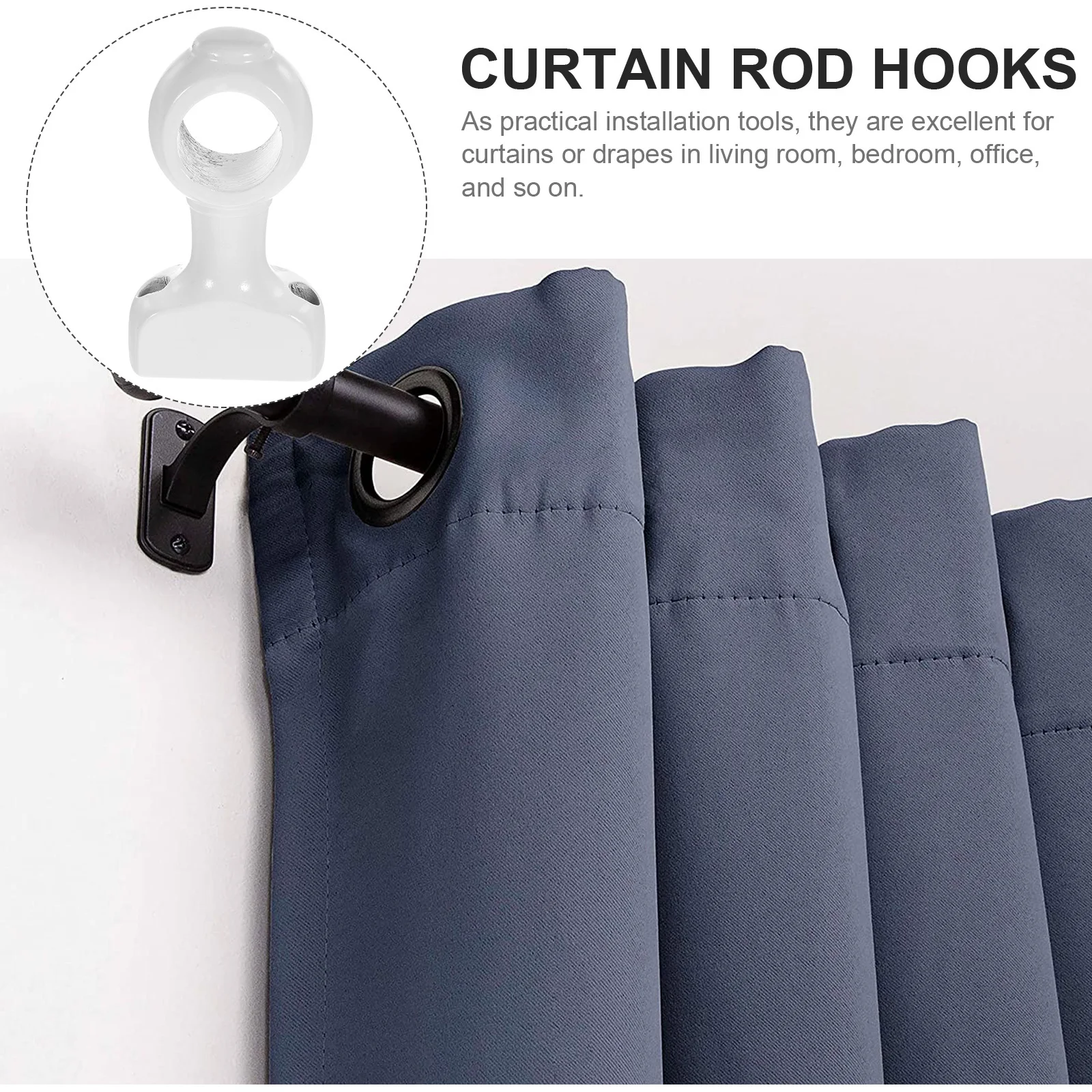 

2 Pack Wood Curtain Rod Holders Wall Mount Brackets for Pole Towel Rack Decorative Hooks Natural Finish Hardware