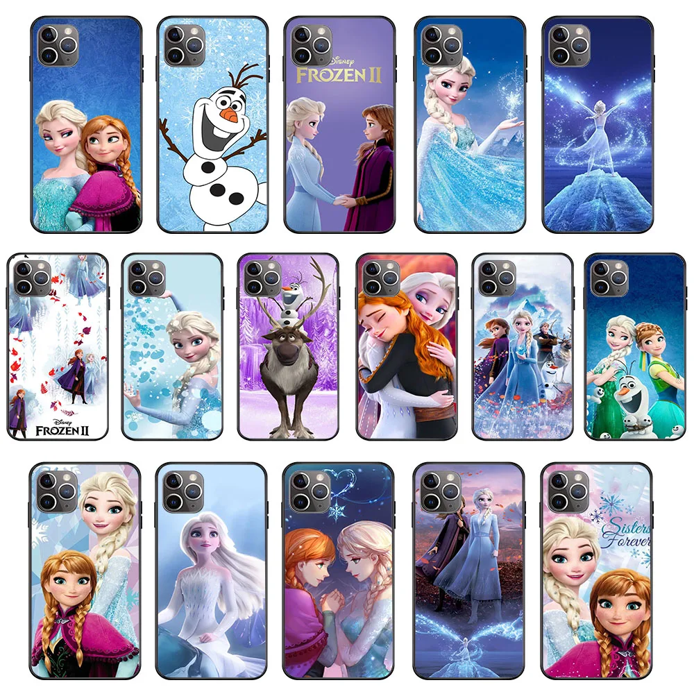 KK-16 Frozen Elsa Silicone Case For iPhone  5S SE 7 8 Plus X XS XR 11 14 Pro Max