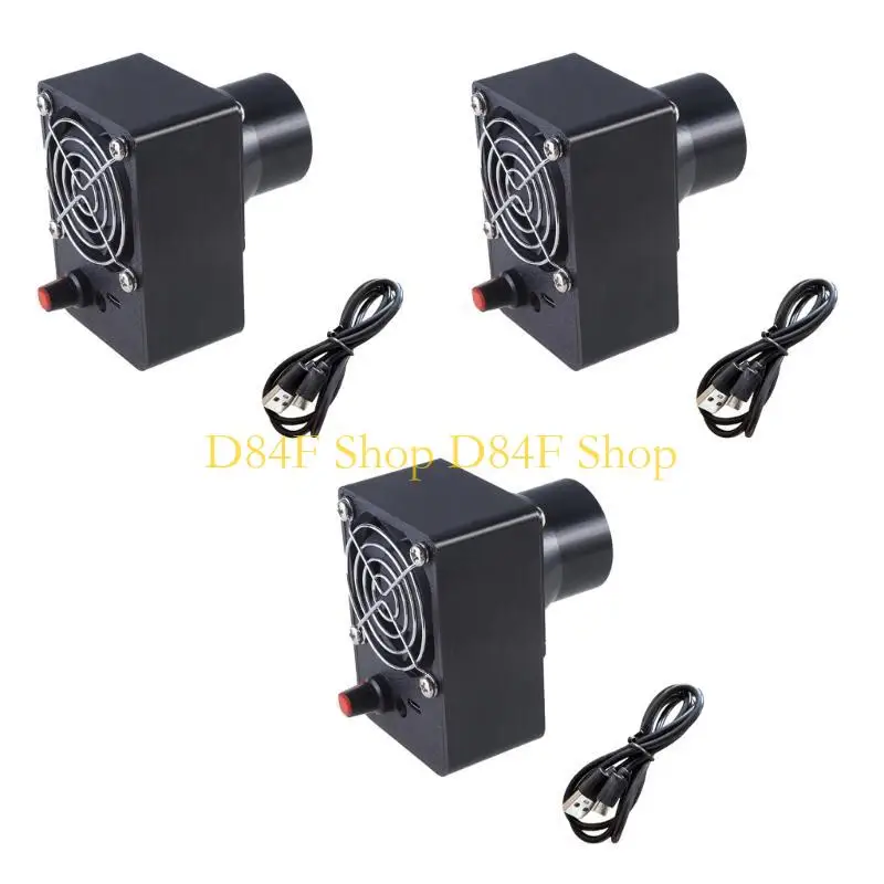 D84F Adjustable Speed 60 Fan Blower with USB Cable 5.5x2.1mm for Camping, Cooling Sports, BBQ Starter