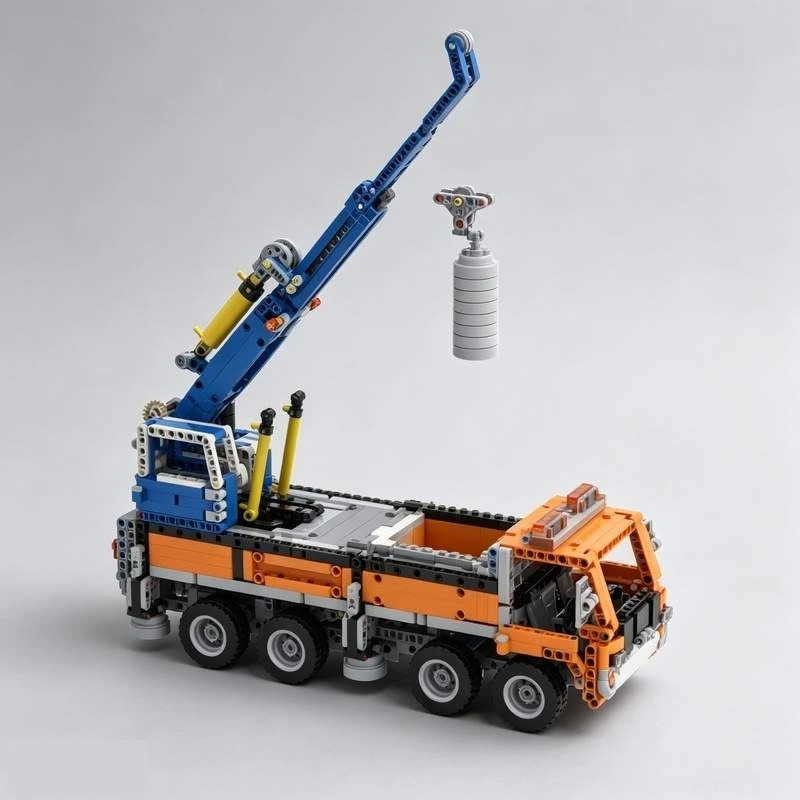 1960PCS Mobile Crane Construction Vehicle Model Custom Puzzle Creative Assembly Engineering Building Blocks Educational Toy Gift