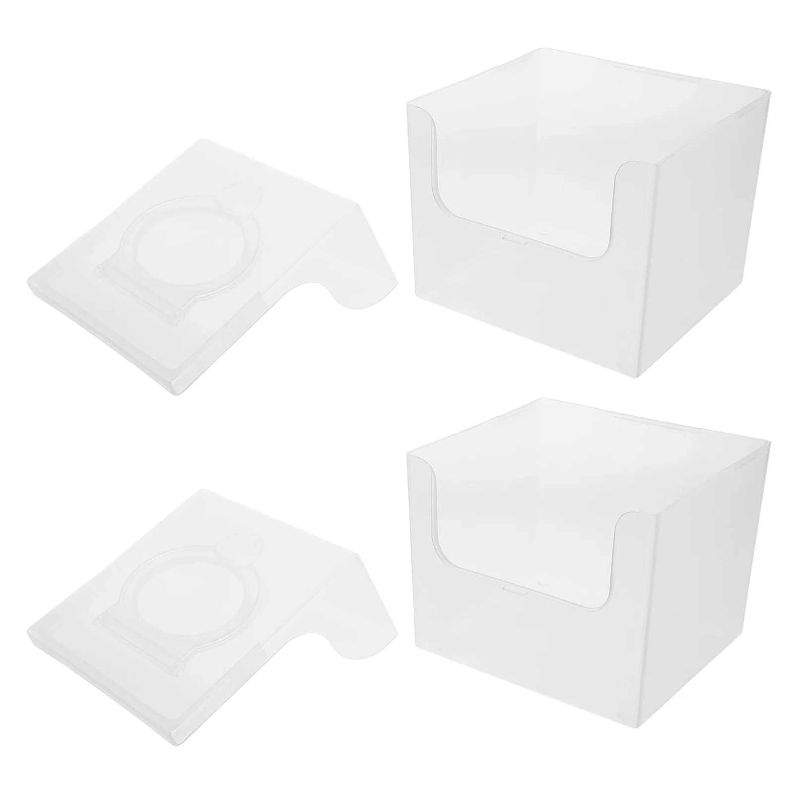 

2Pcs Transparent Wet Tissue Box Wipe Container Refillable Facial Towel Holder Portable Disposable Tissue Storage