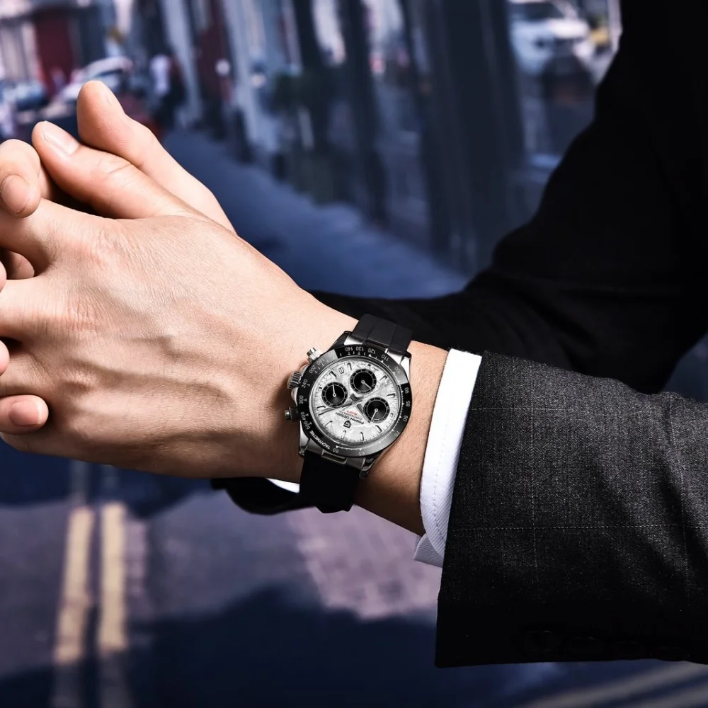 Original New PAGANI DESIGN PD-1664 / PD-1644 Japan VK63 Movt Quartz Wristwatches Sapphire Waterproof Chronograph Reloj Hombre