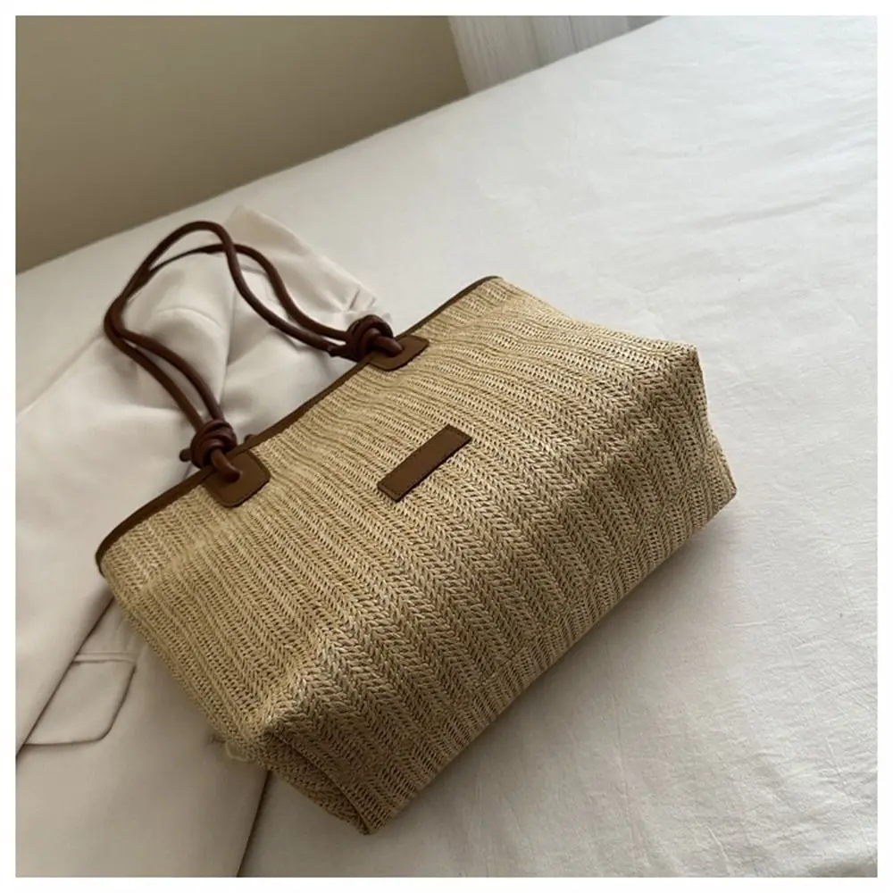 Borsa a tracolla tessuta erba moda treccia fatta a mano borse di grande capacità borsa bohémien in Rattan per donne ragazze