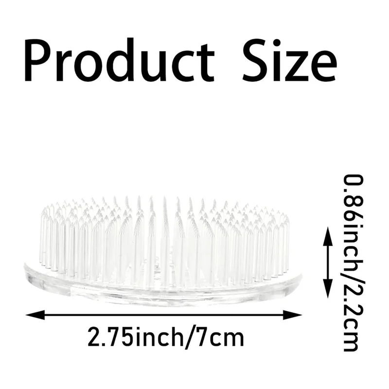 A98E-12-Count Clear Plastic Flower Frogs, 2.76 Inch Pin Frogs For Floral Arrangements In Vases, Professional Florist Supplies