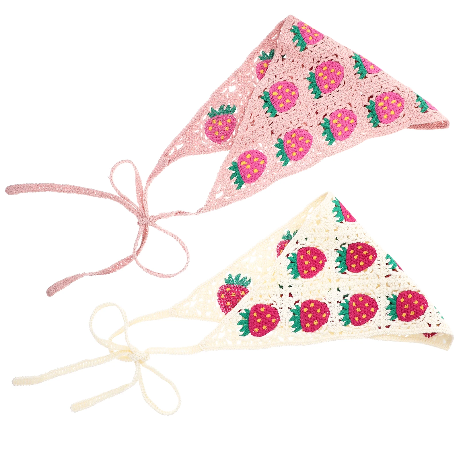 

2 pcs Cotton Crochet Bandana Headbands for Women Girls Hair Scarf Decorative Headscarf Elegant Comfortable Party Prom Birthday
