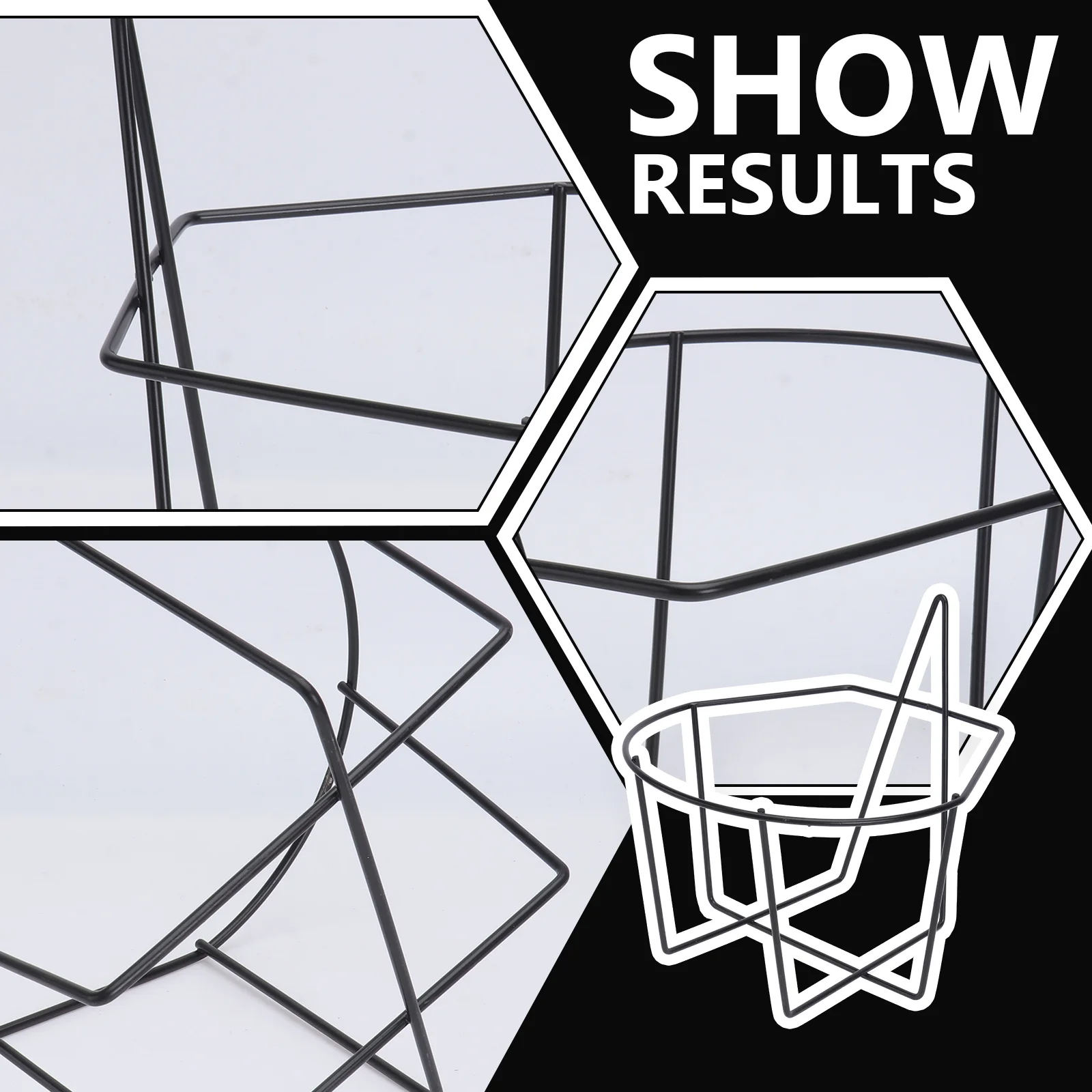 1 قطعة رف الزهور الحديدي الأسود الحائط النبات الجرف لبونساي معلقة حديقة ديكور في الهواء الطلق داخلي نبات الحديد الوقوف #4