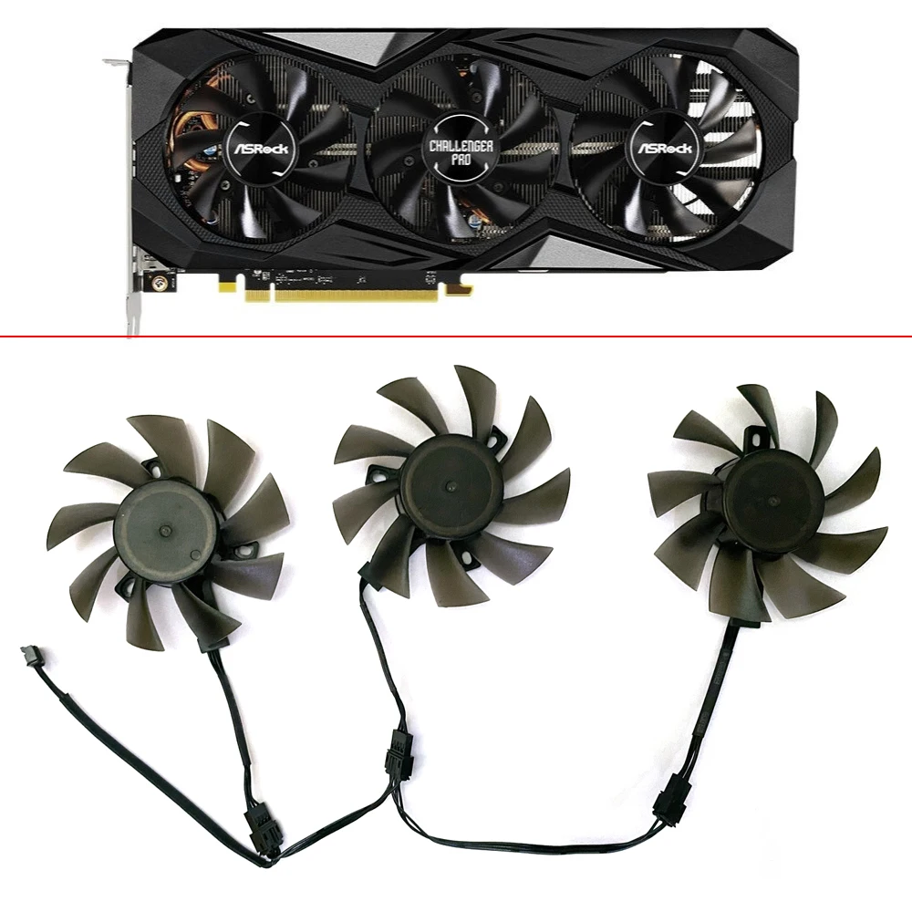 

3PCS NEW 75MM 4PIN FD7010H12S Cooling Fan Radeon RX 5700 XT GPU FAN For Asrock Radeon RX 5700 XT Challenger Pro Video Card Fan