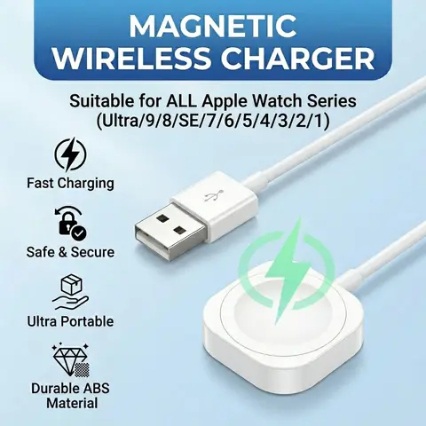 For Apple Watch Charger USB Magnetic Wireless Fast Charging Cable for iWatch 11 10 9 8 7 6 5 4 3 2 SE/2 Ultra Charger Portable