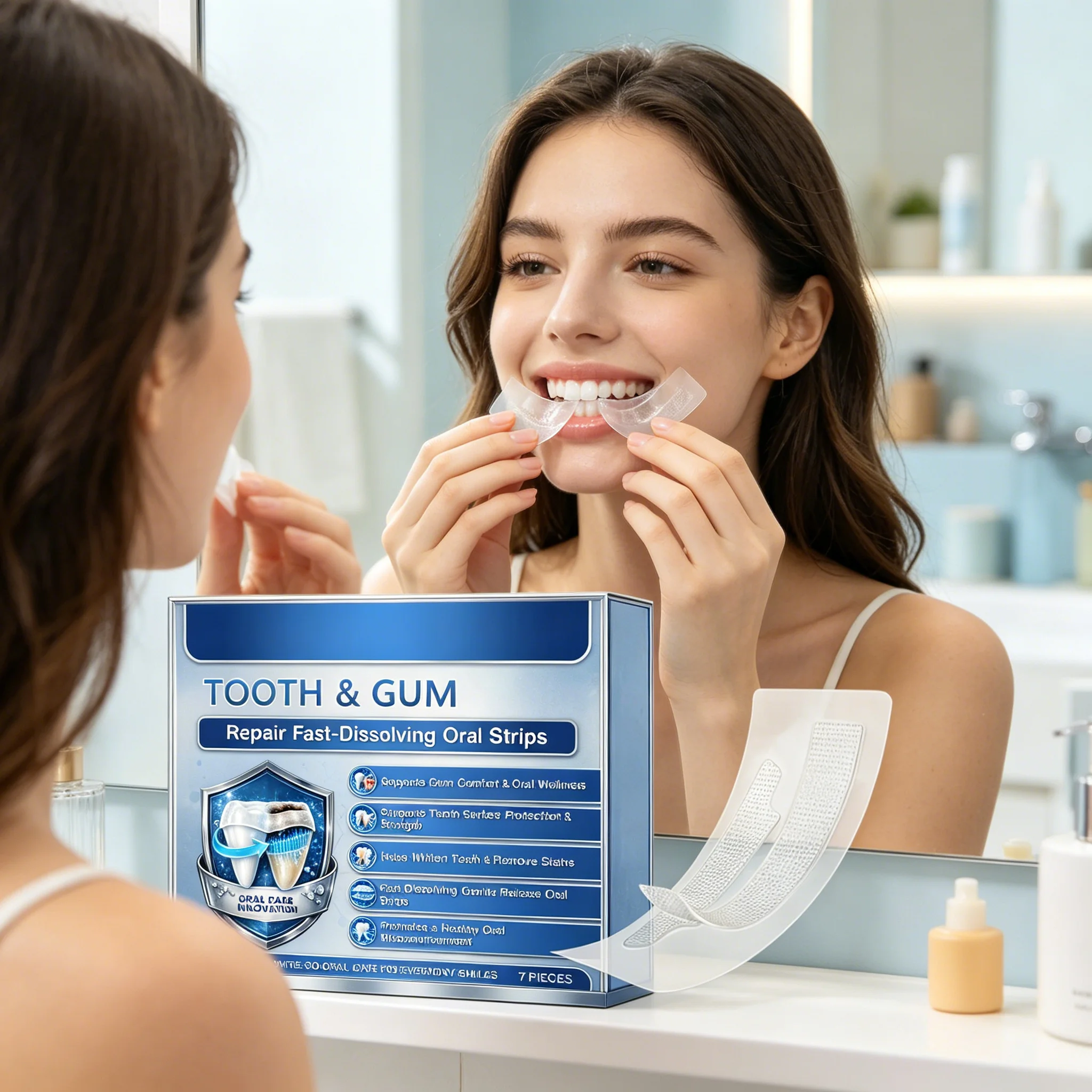 7/14/21Pcs Teeth Whitening Strips Fast Results in 7 Days, No Sensitivity, Enamel Safe for Coffee, Tea & Smoking Stains Oral Care