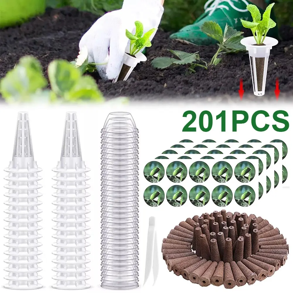 201Pcs Seed Pod Kit Reusable Hydroponic Pods Kit Indoor Hydroponic Growing System Clear Plant Pod Kit Garden Accessories ﻿