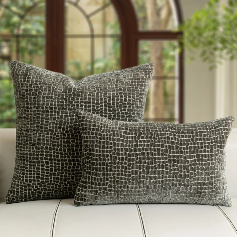 30X50/50X50CM Gray Green Throw Pillow Cover Simple Homestay Stamping Waist Cushion Cover Decor Home Decorative Pillowcase