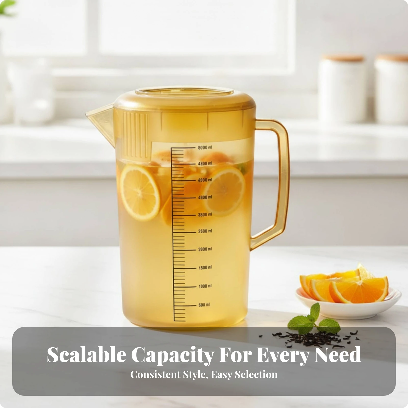 Carafe Heat-Resistant Plastic Pitcher with Lid Water Pitcher with Handle Shatterproof for Homeowners, Kitchen, Dining Table