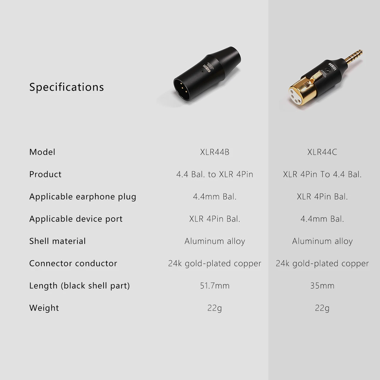 DD HIFI XLR44C Ausgewogene XLR 4Pin zu 4,4mm Adapter Anzupassen Traditionellen XLR 4Pin Kopfhörer Kabel zu 4,4mm Beendet geräte – Detail 4