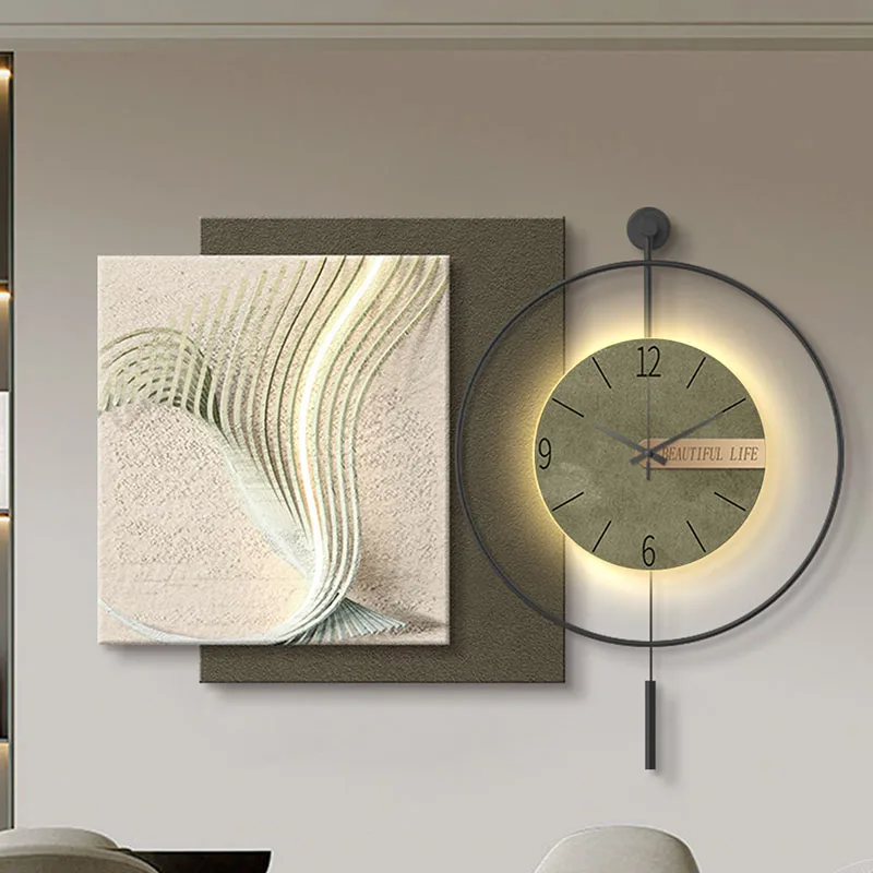 Luminous Xenomorph Wall Watch Living Room Art Mural Led Interior Wooden Clock Wall Fashion Vintage Wanduhr Home Decoration