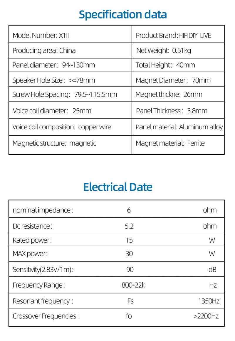 HIFIDIY LIVE  X1II 4 inch 4.5 Tweeter Speaker Unit aluminum panel  transparent Silk membrane 6OHM30W Treble Loudspeaker 94~120mm