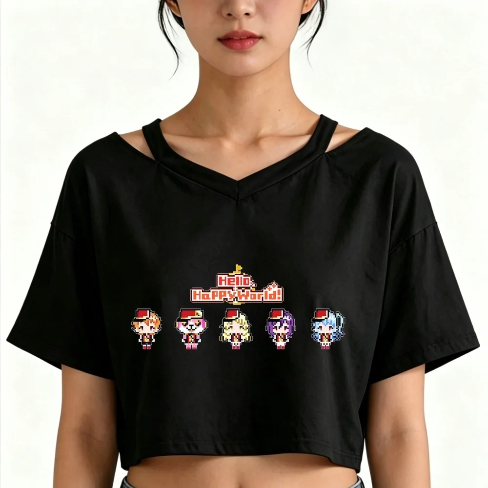 Bang Dream cropped top female streetwear japan 2000s harajuku grunge top tees grunge japan japanese meme dollette