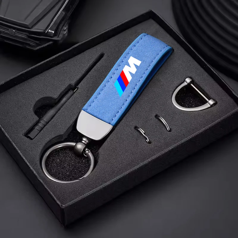 

For BMW X1 X3 X4 X5 E46 E90 F20 E60 E39 F10 M1 M2 M3 M5 M6 E87 M Suede Key Chain Keyring Car Logo M Keychain Buckle Accessories