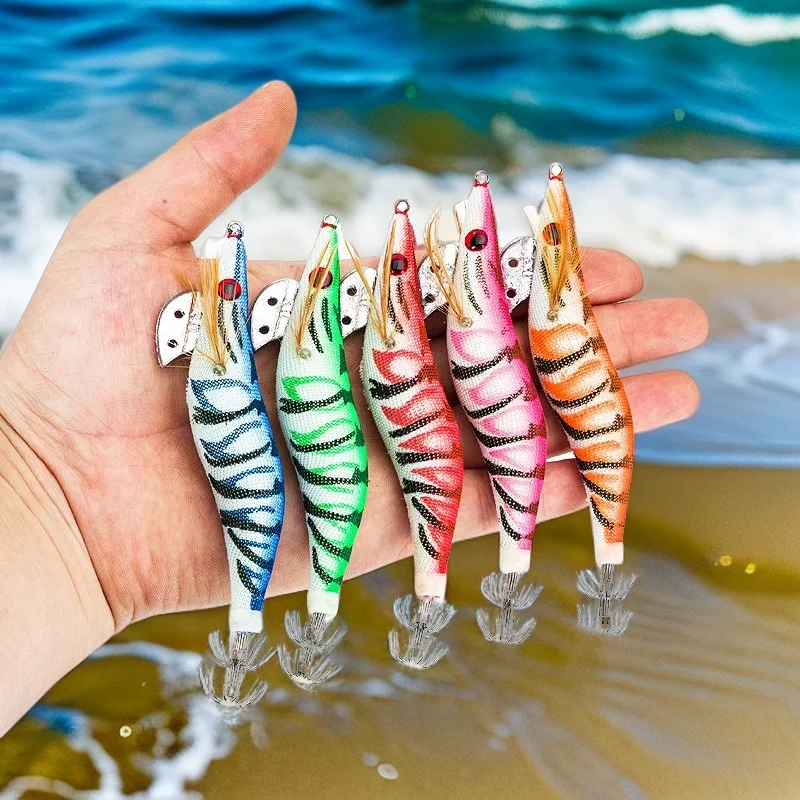 

Luminous Fishing Lure for Yamashit, Octopus, Squid Jig, Wood Shrimp Bait, Cuttlefish Jigs, Spinner Bait, 2.5 #, 3.0 #,1Pc