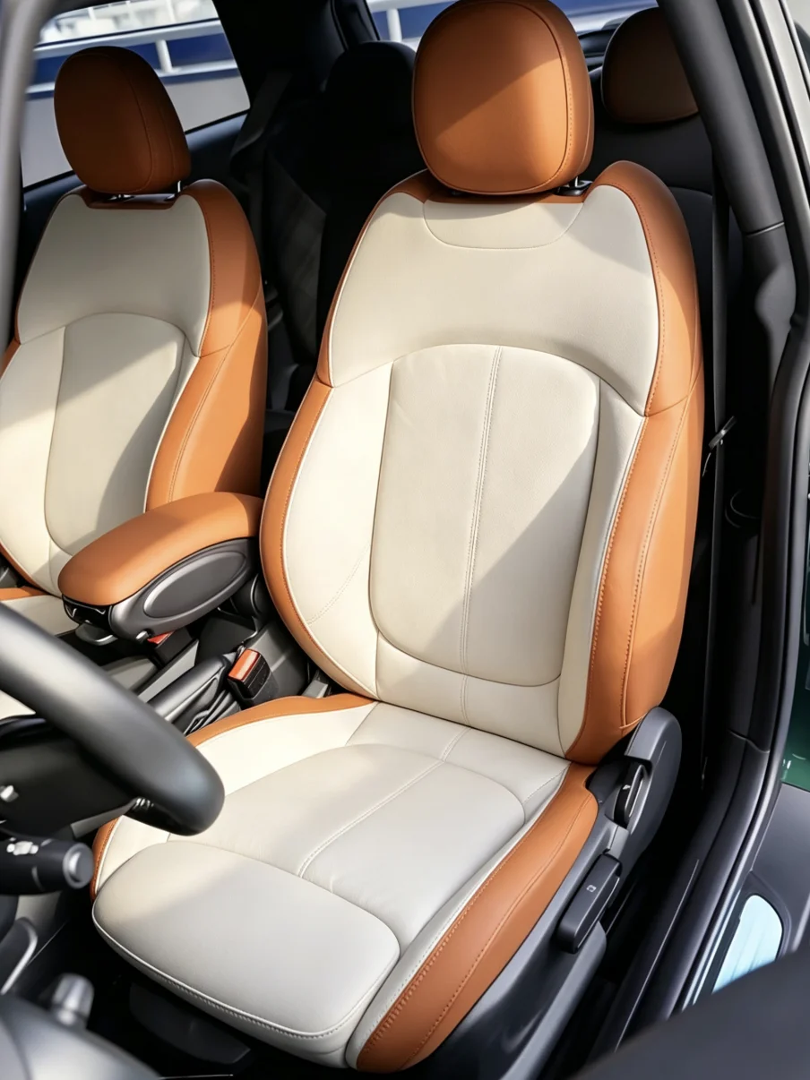 Für Mini Countryman F60 Maßgefertigte Autositzbezüge Luxuriöses Nappaleder 100% Passgenau Innenraumzubehör 360 ° Vollständige Abdeckung – Detail 3