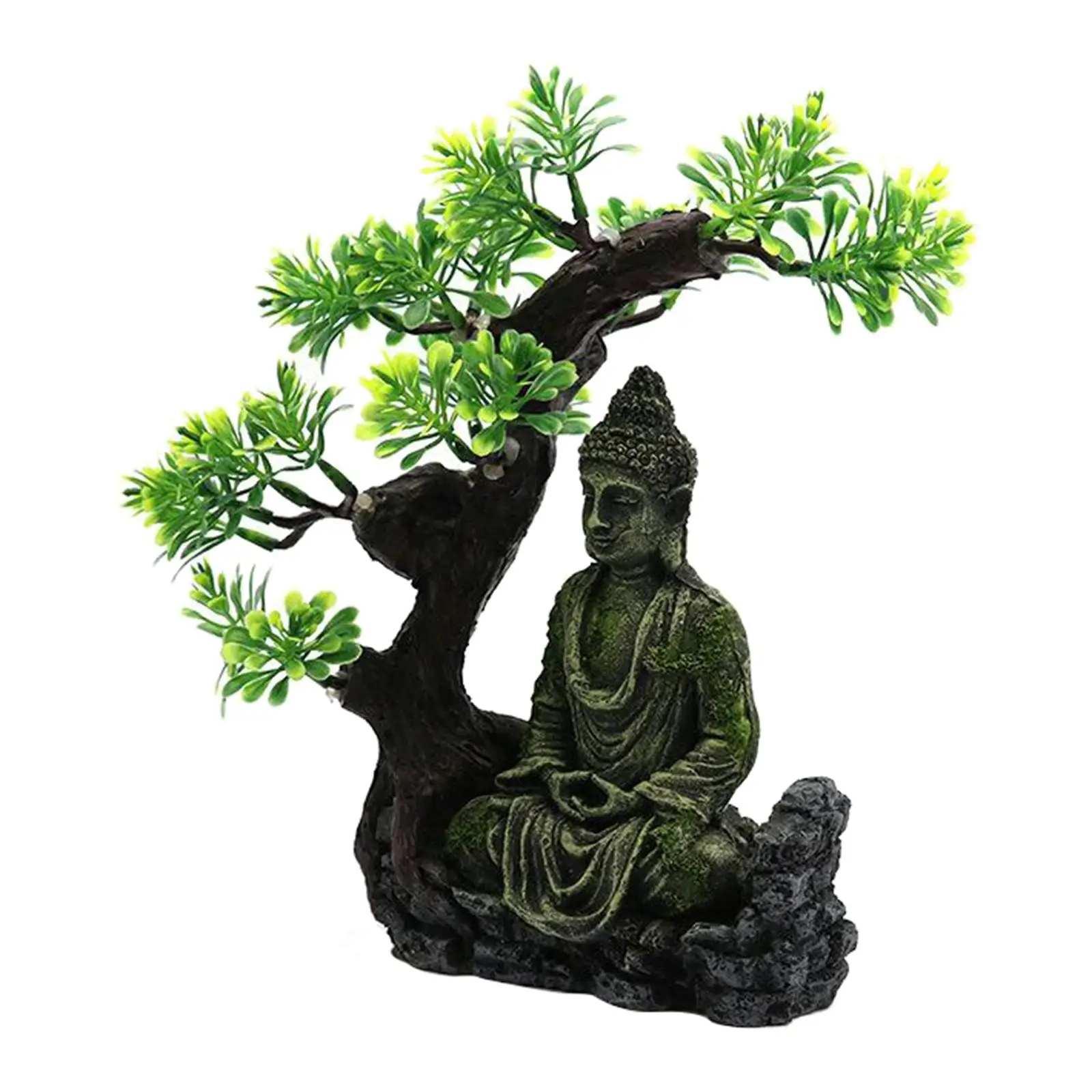 

Hand Carved Resin Zen Buddha Statue Aquarium Hideout Fishbowl Landscape Scene Shelter Hiding Cave Fish Tank Decoration