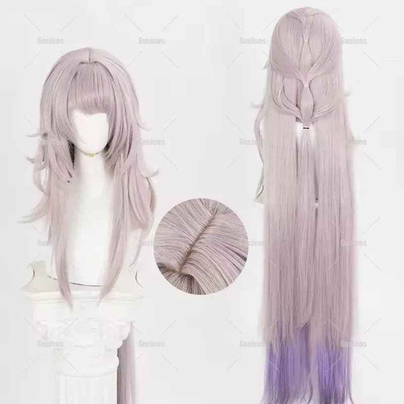 

Honkai Star Rail The Herta Cosplay Wig Brown 100cm Long Hair Purple Gradient Herta Space Station Heat Resistant Synthetic Hair