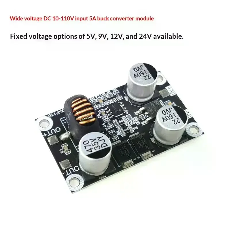 1Pcs Power Supply Step Down Converter DC-DC High-power Step Down Module Non-isolated Stabilizer 10V-110V To 5V/9V/12V/24V 5A