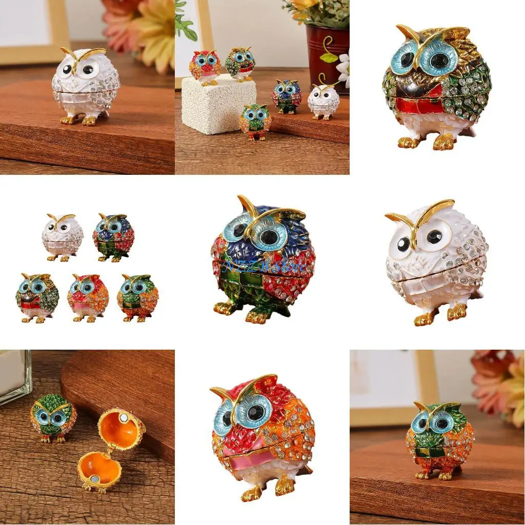

T21F Owl Inspire Jewelry Case Alloy Structure Storage for Earrings Bracelets
