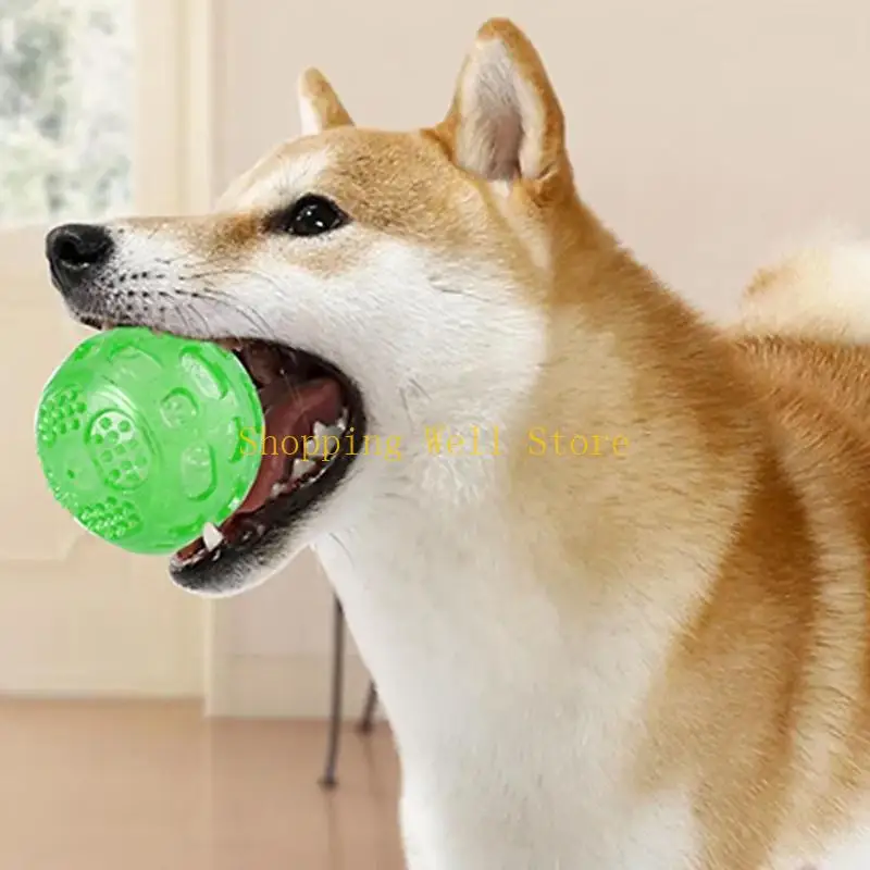 KX4B Durable Chew Resistant Dog Toy Ball For Aggressive Chewers With Dental Cleaning Texture And High Bounce Design