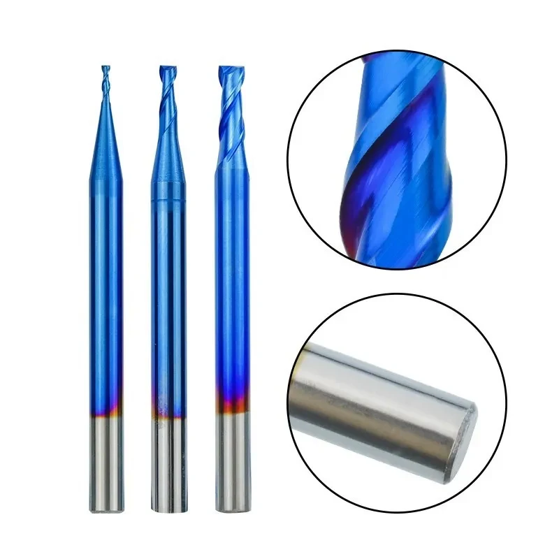 XCAN Milling Cutter 2 Flute Nano Blue Coated Flat End Mill 1-12mm Carbide End Milling Bit CNC Milling Tool Router Bit