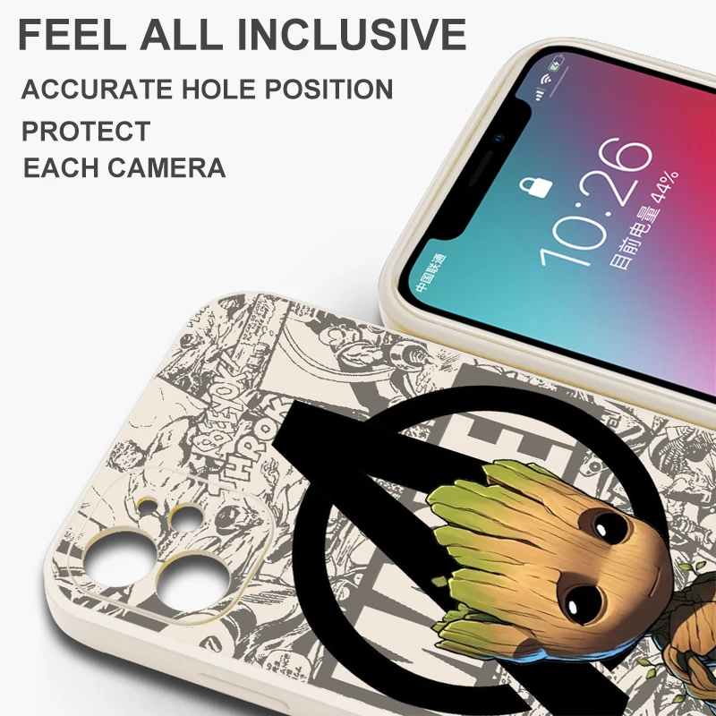 Rocket Raccoon Groot Phone Case For OPPO A97 A94 A93 A92 A91 A74 A55 A54 5G A16 A16S Liquid Silicone Cover Coque