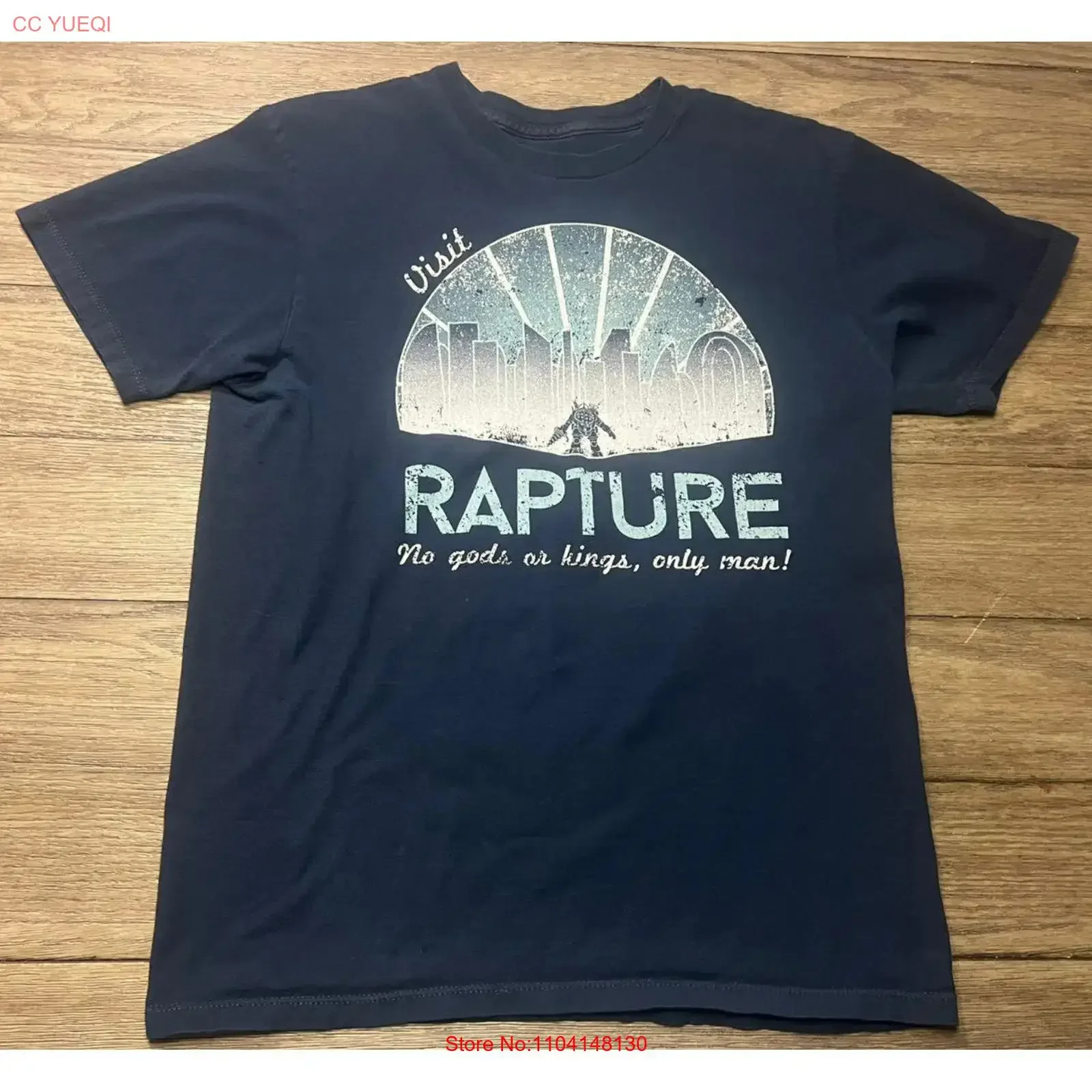 Camiseta Bioshock Visit Rapture No Gods or Kings only man Big Daddy, talla mediana, ropa de diseñador vintage lavada