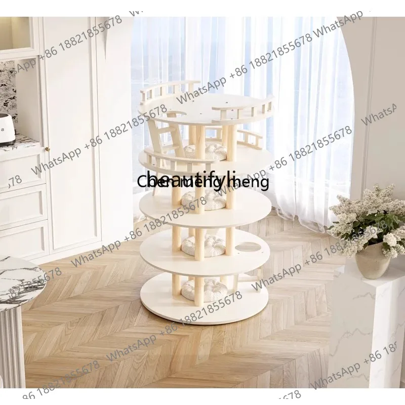 

Climbing frame cat nest, tree integration multi-layer all solid wood, cat villa paint surface is easy to take care of