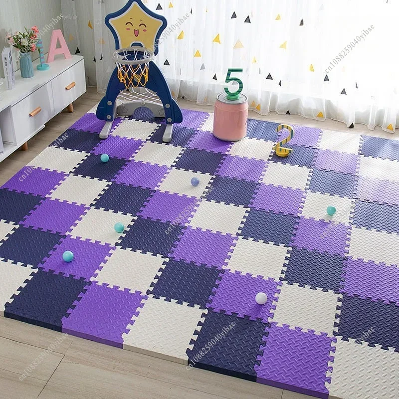 15Pcs Leaf-pattern Foam Flooring Mat 30x30x1CM Soft and Skin-friendly Home Living Room Multi-piece Combination Carpet Rug