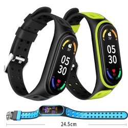 Mi band 7 6 5 4 3 riemen smartwatch ersatz sport silikon armband doppels chnalle correa für xiaomi mi band 3 4 5 armband