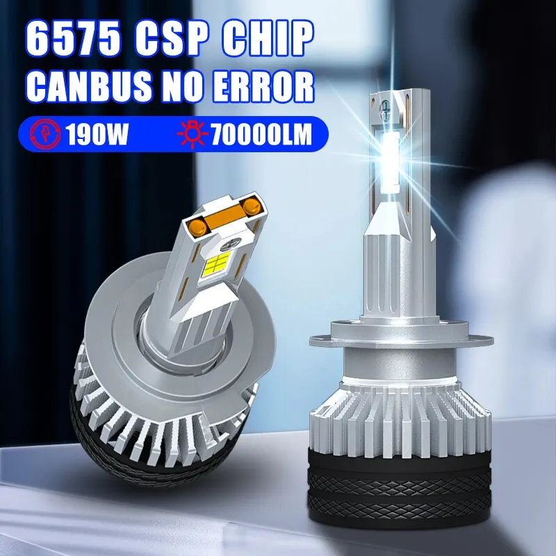 Carshark K5c H4 H7 LED Bulbs Headlight 190W 70000LM Csp H1 H11 H8 H9 Auto Lamps Turbo Ice 9005 HB3 9006 HB4 9012 Hir2 Fog Lights