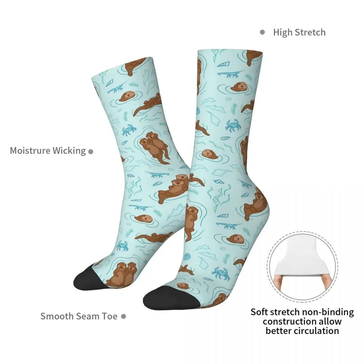 Otter Fun Light Socks Harajuku Super Soft Stockings All Season Long Socks Accessories for Unisex Gifts