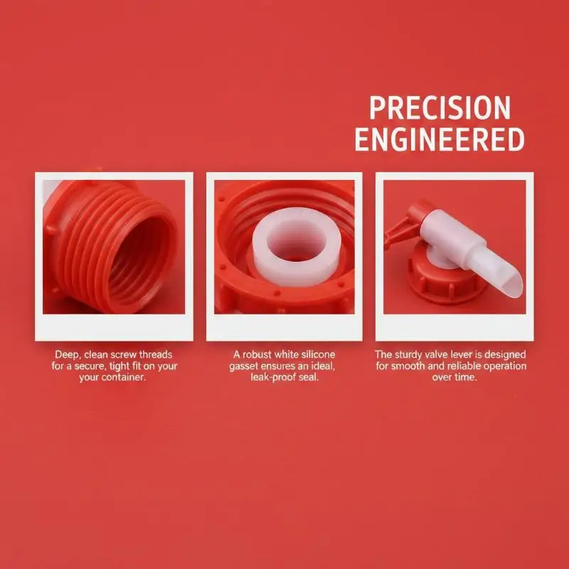 55mm IBC Canister Drain Tap Spout 1Pcs Leakproof Threaded Pouring Valve Fit 52-55mm Tanks for Household Rainwater Collection