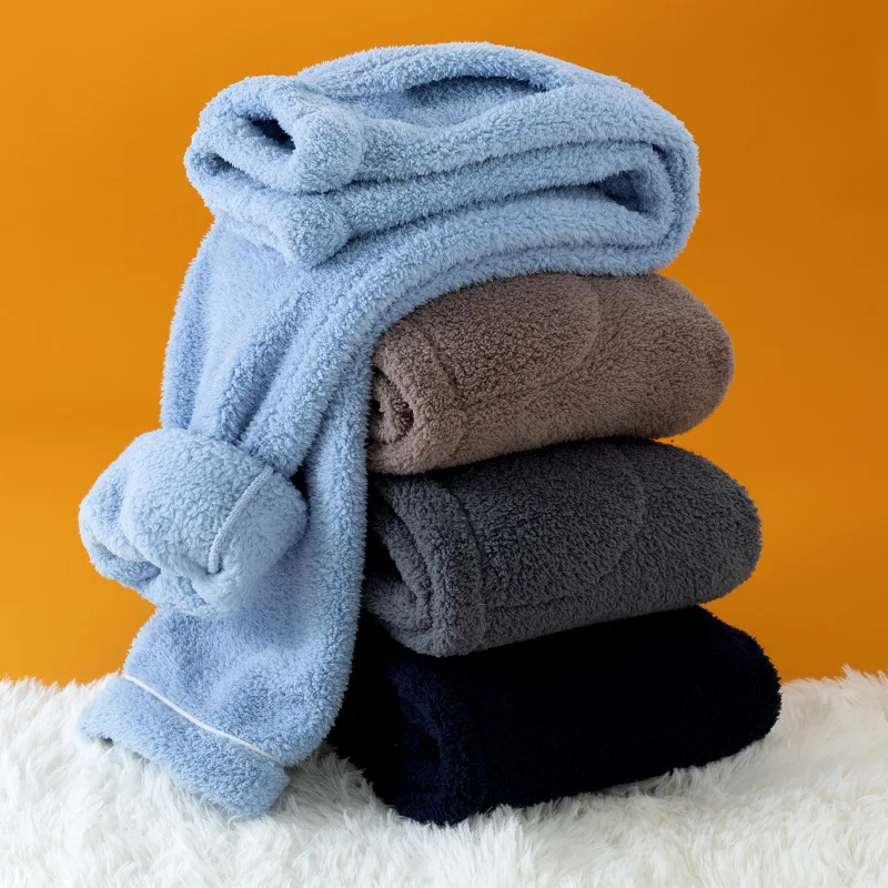 

Warm Winter Sleepwear Men's Pajamas Pants Man Sleeping Wear Soft Comfortable Elastic Waist With Pockets Home Lounge Pants