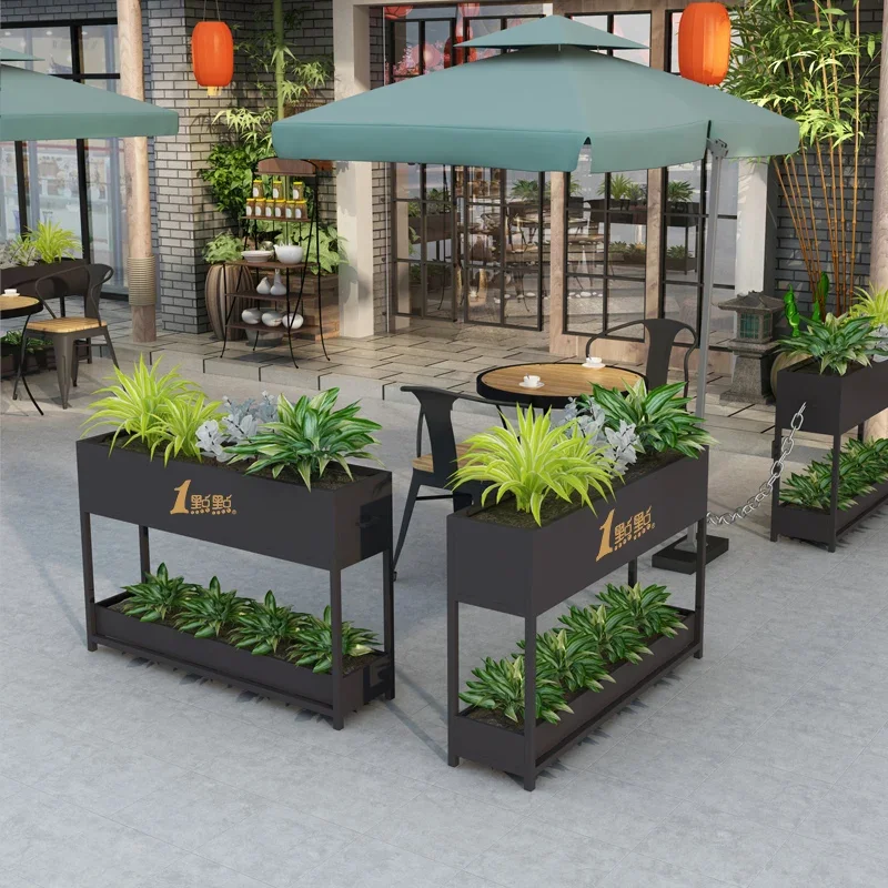 Outdoor wrought iron flower bed Sales department Decorative flower slot Garden planting flower pot partition Combination fence