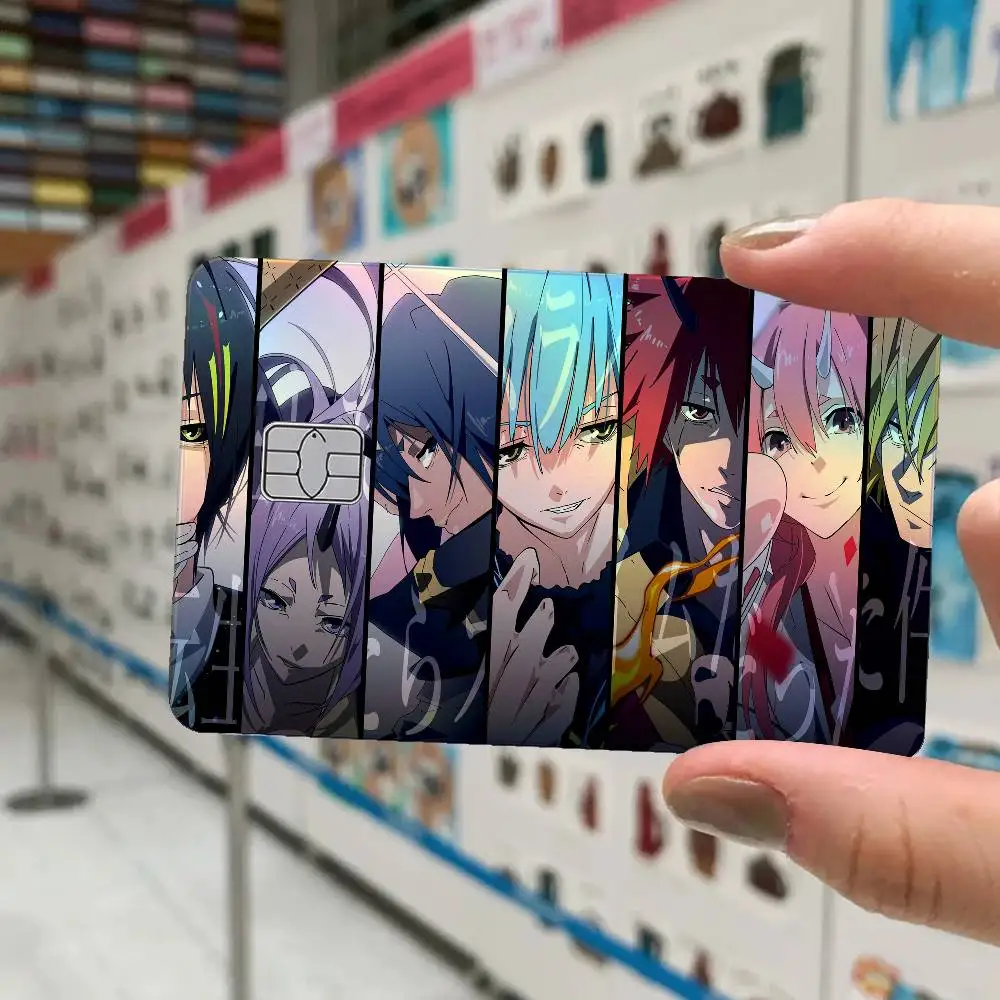 Regarding Reincarnated To Slime 4Pcs Laser Card Stickers Vinyl Skin For Credit Debit Bank Cards Waterproof Resistant Protective
