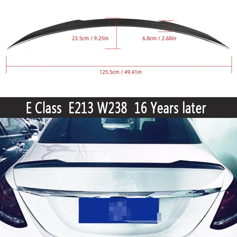 For Mercedes Benz E Class W213 W238 Dry Carbon Fiber Spoiler Rear Tail fins Duckbill Car Wing Retrofit the rear wing Upgrade