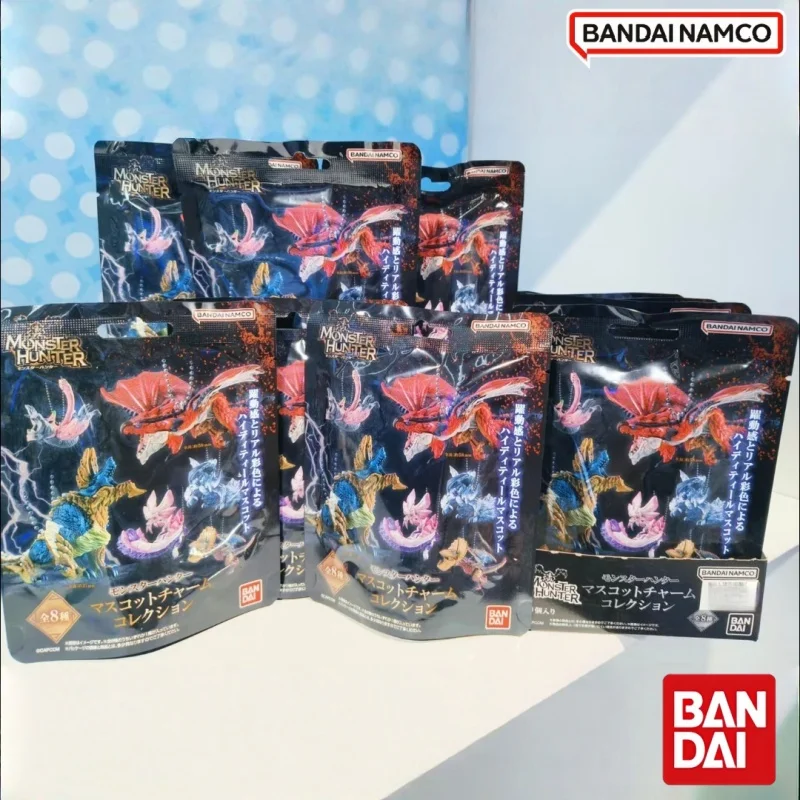 

Bandai Monster Hunter Shokugan Zinogre Mizutsune Rathalos Valstrax Figure Keychain Bag Charm For Anime Game Collectors Fans