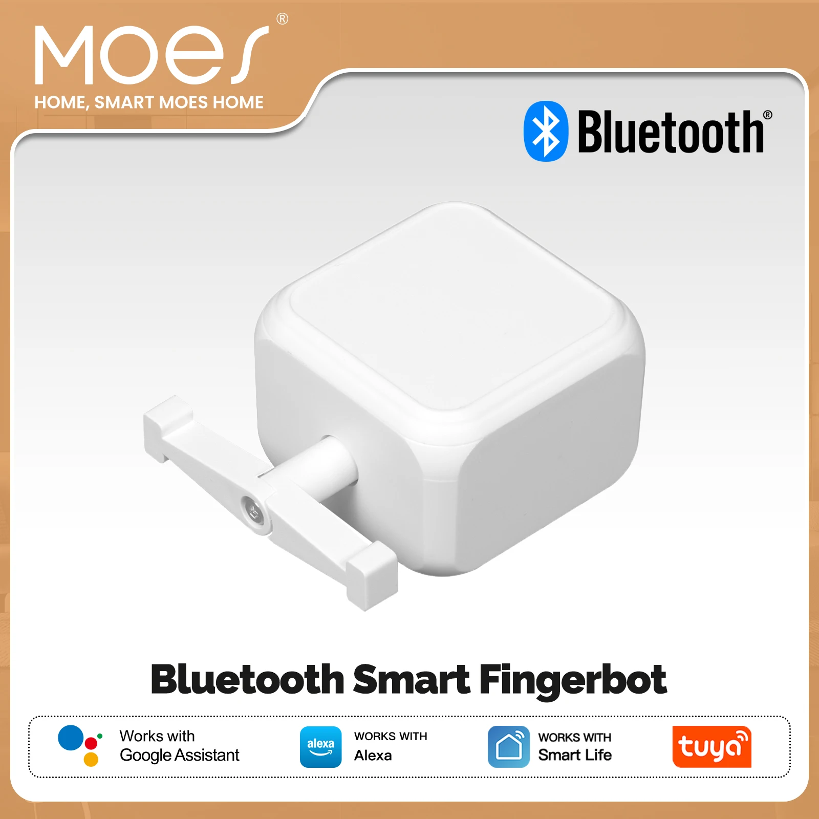 MOES Tuya Bluetooth Finger Robot Switch Button Presser, Smart Life App Remote Control, Works with Alexa Google Assistant