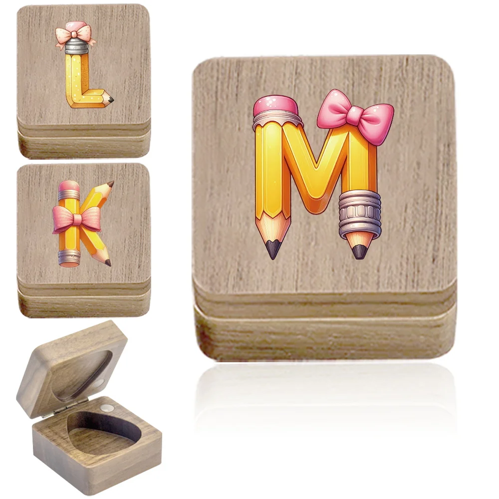 

1pc Guitar Pick Organizer Elegant Storage Box For Plectrum Travel-Friendly Ideal For Music Lover Initial Name 26 Letters Pattern