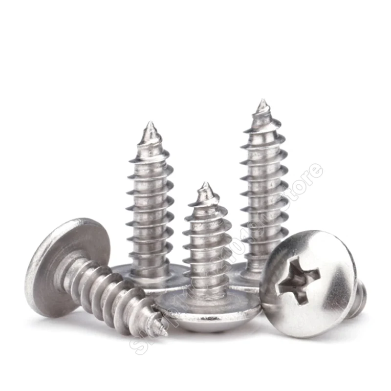 10-50pc Phillips Recessed Truss Head Self-tapping Screw M3 M4 M5 M6 316Stainless Steel Cross Mushroom Head Wood Screws L 6-100mm