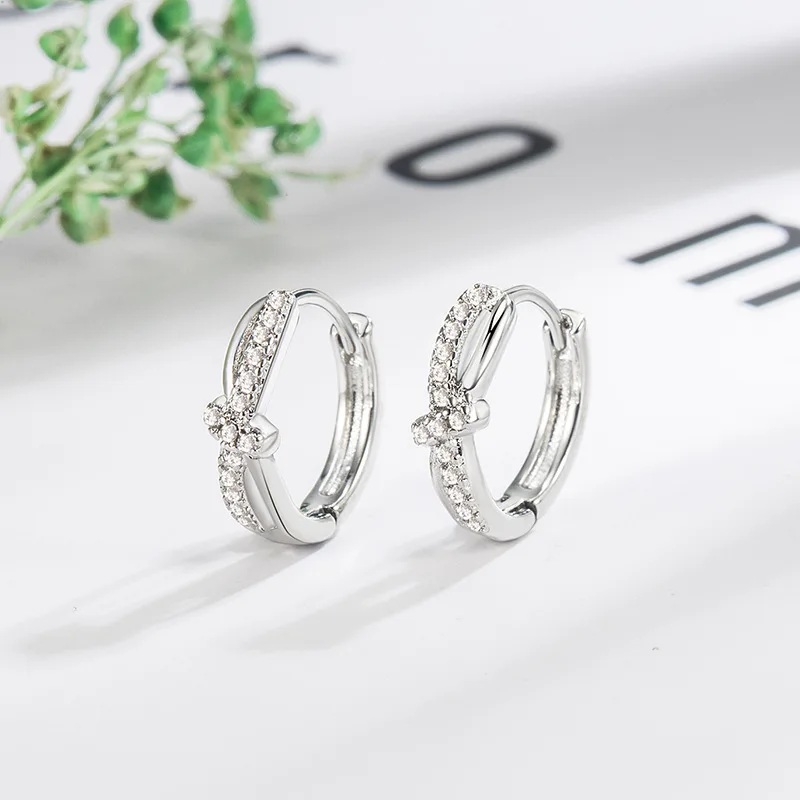 Geometric Small Hoop Earrings For Women Shiny Crystal Tiny Huggies Female Trendy Earring Piercing Accessories Jewelry Best Gift