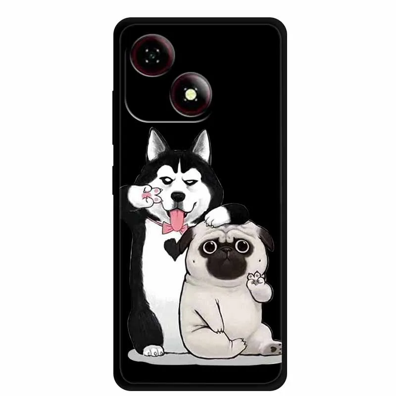 حافظة هاتف محمول لهاتف ZTE Blade A35E Coque لطيف الكرتون رسمت القط الأسود سيليكون لينة الغطاء الخلفي لحقيبة ZTE Blade A35 E