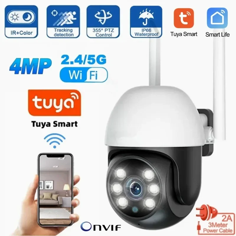 wifi camera ip cor visao noturna ao ar livre rastreamento automatico sem fio ptz cctv camera de vigilancia seguranca vida inteligente cam 5mp 01