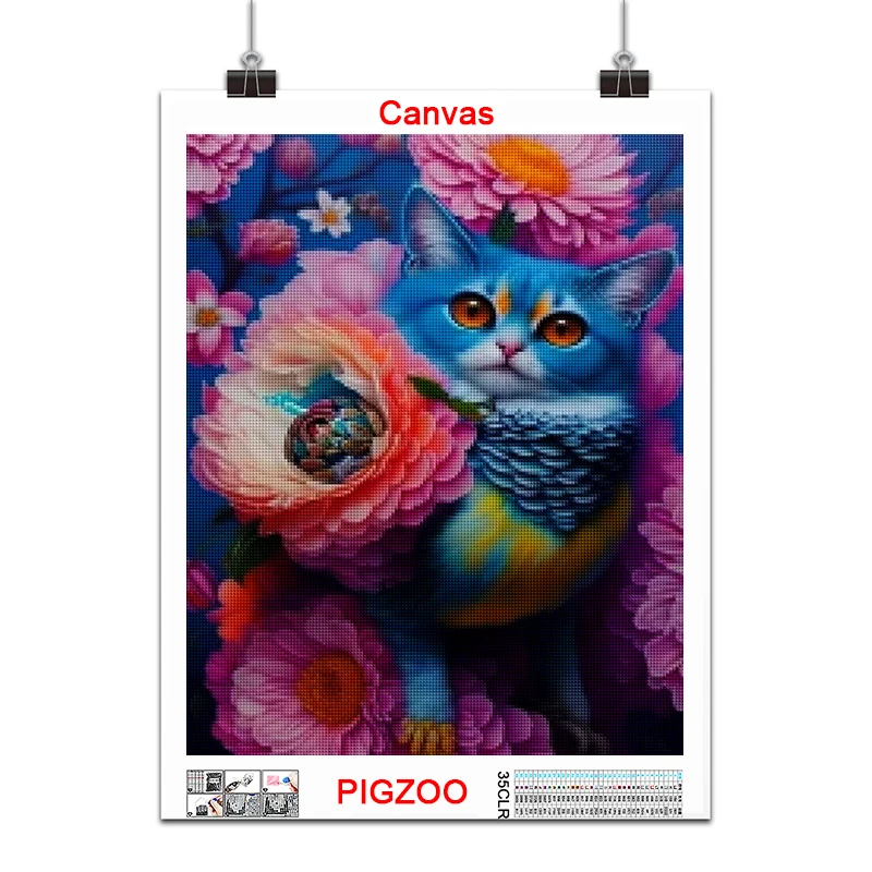 5D DIY Pintura Diamante para Decoração de Casa, Pintura Animal Flor, Raposa, Tigre, Leão, Flamingo, Quadrado Completo e Mosaico Redondo, Bordado Ponto Cruz