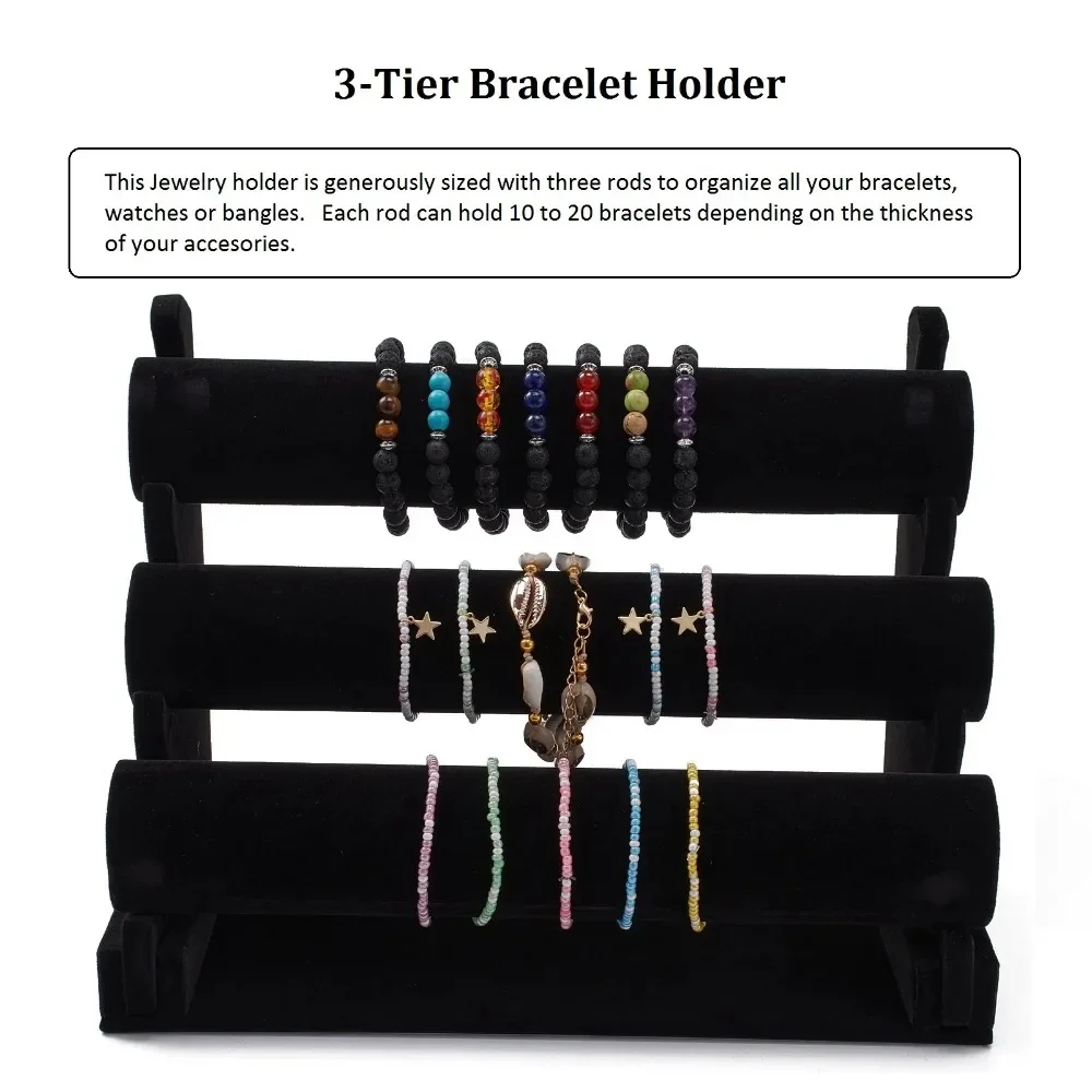 1/2/3 Layer Flannelette Bracelet Watch Display Stand, Suitable for A Variety of Scenes of Bracelet Storage and Display Vintage